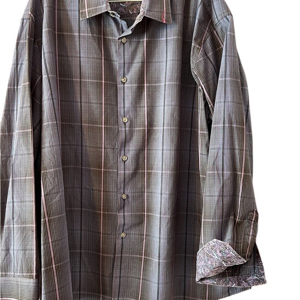 J. Garcia Men's BLUE Checkered Button Down Shirt XXL